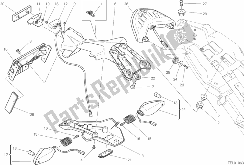 Tutte le parti per il Portatarga del Ducati Monster 797 Thailand USA 2020